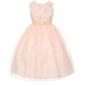 Little Girl Toddler Communion Baptism Sparkle Bodice Special Occasion Dress Kid